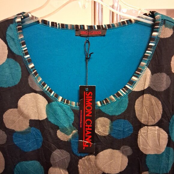 NWT Women's Simon Chang Chic Elegant Polka Dot Stretchy Lined Midi Dress Size 10 - Picture 5 of 11